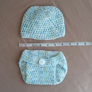 Crocheted Diaper Cover & Cap
